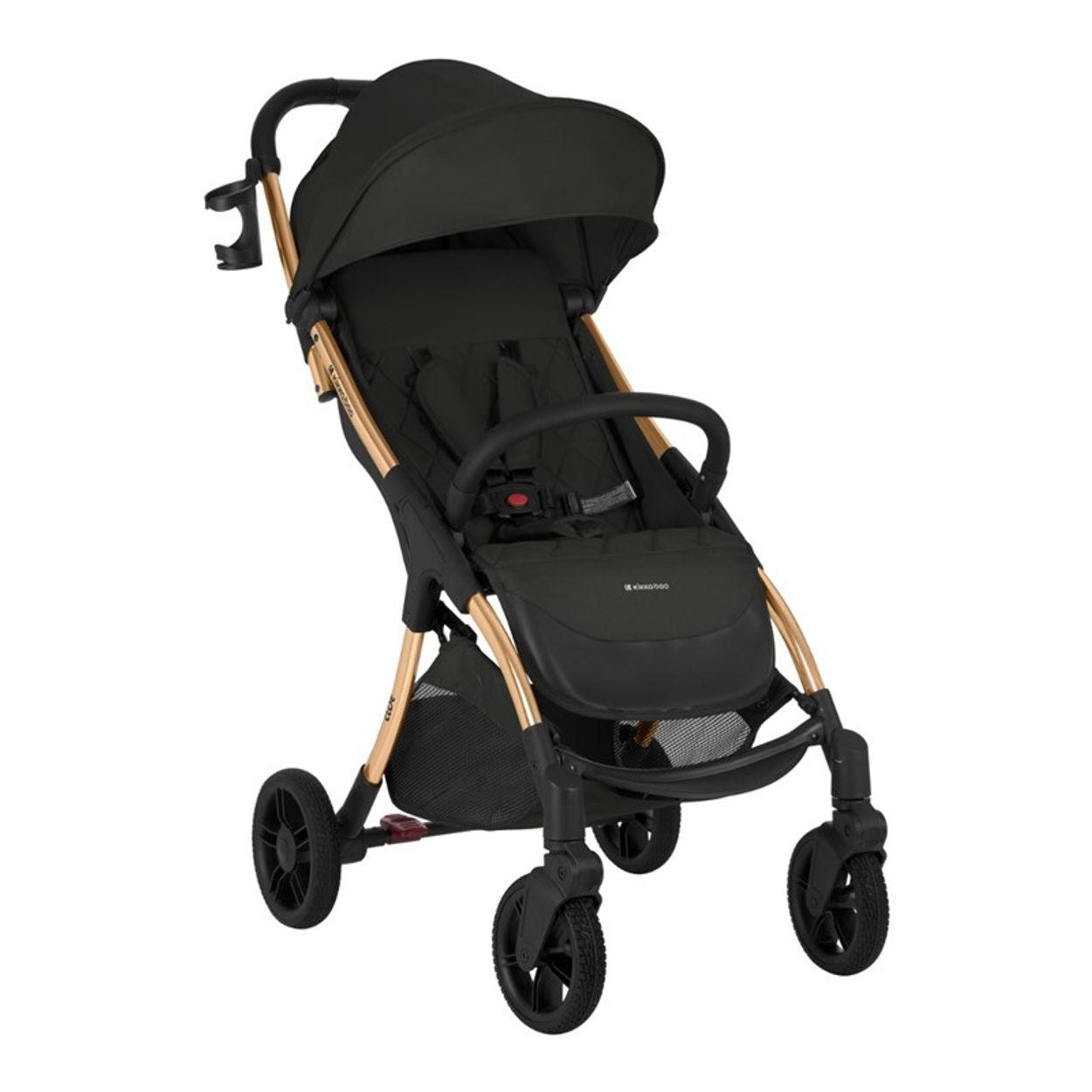 BUGGY Cloe bis 22 kg schwarz gold Aluminiumrahmen faltbar Getränkehalter - Goldfarben/Schwarz, Metall (72/43/102cm) - Kikka boo