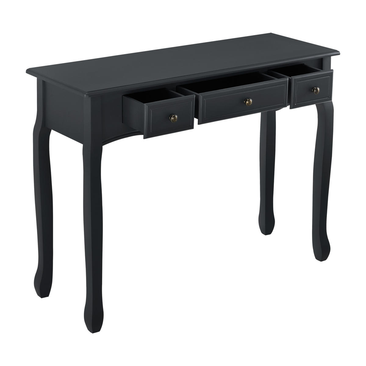 KONSOLENTISCH Hirschhorn - Schwarz, Holzwerkstoff (35/100/78cm) - [en.casa]