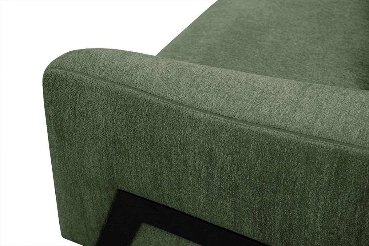 ECKSOFA WINTER 4-Sitzer, dunkelgrün - Dunkelgrün/Schwarz, Holzwerkstoff/Textil (158/269cm) - Courtois Laville