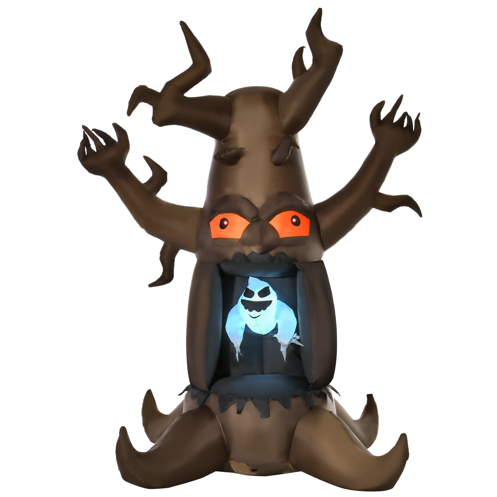 HALLOWEEN AUFBLASBARER BAUM, Braun, Polyester - Braun, Kunststoff (140/240/180cm) - HOMCOM