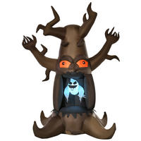HALLOWEEN AUFBLASBARER BAUM, Braun, Polyester - Braun, Kunststoff (140/240/180cm) - HOMCOM