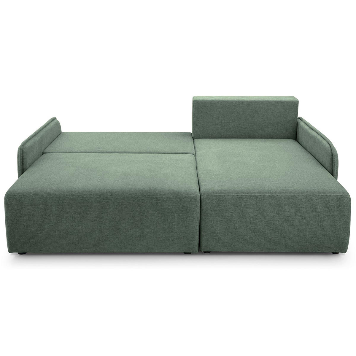 ECKSOFA Netarro, Salbeigrün Chenille, rechtsseitig - Schwarz/Hellgrün, Kunststoff/Textil (147/198cm) - Selsey
