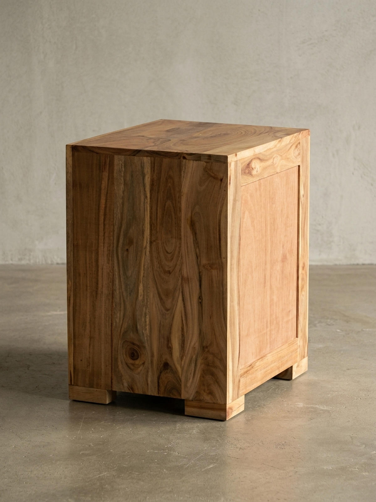 NACHTTISCH Massivholz Schublade Tür Landhausstil, Beige 50x40x60 cm - Beige, Holz/Metall (50/60/40cm) - KADIMA DESIGN