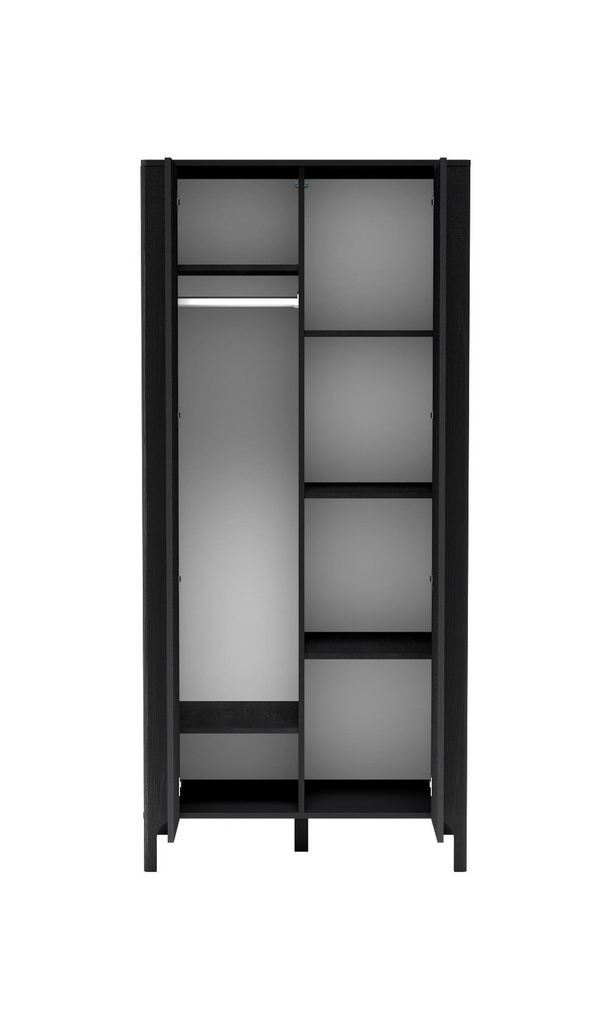 KLEIDERSCHRANK Malumi MM-7 Schwarz Paintflow - Schwarz, Holzwerkstoff (90/197/54.5cm)