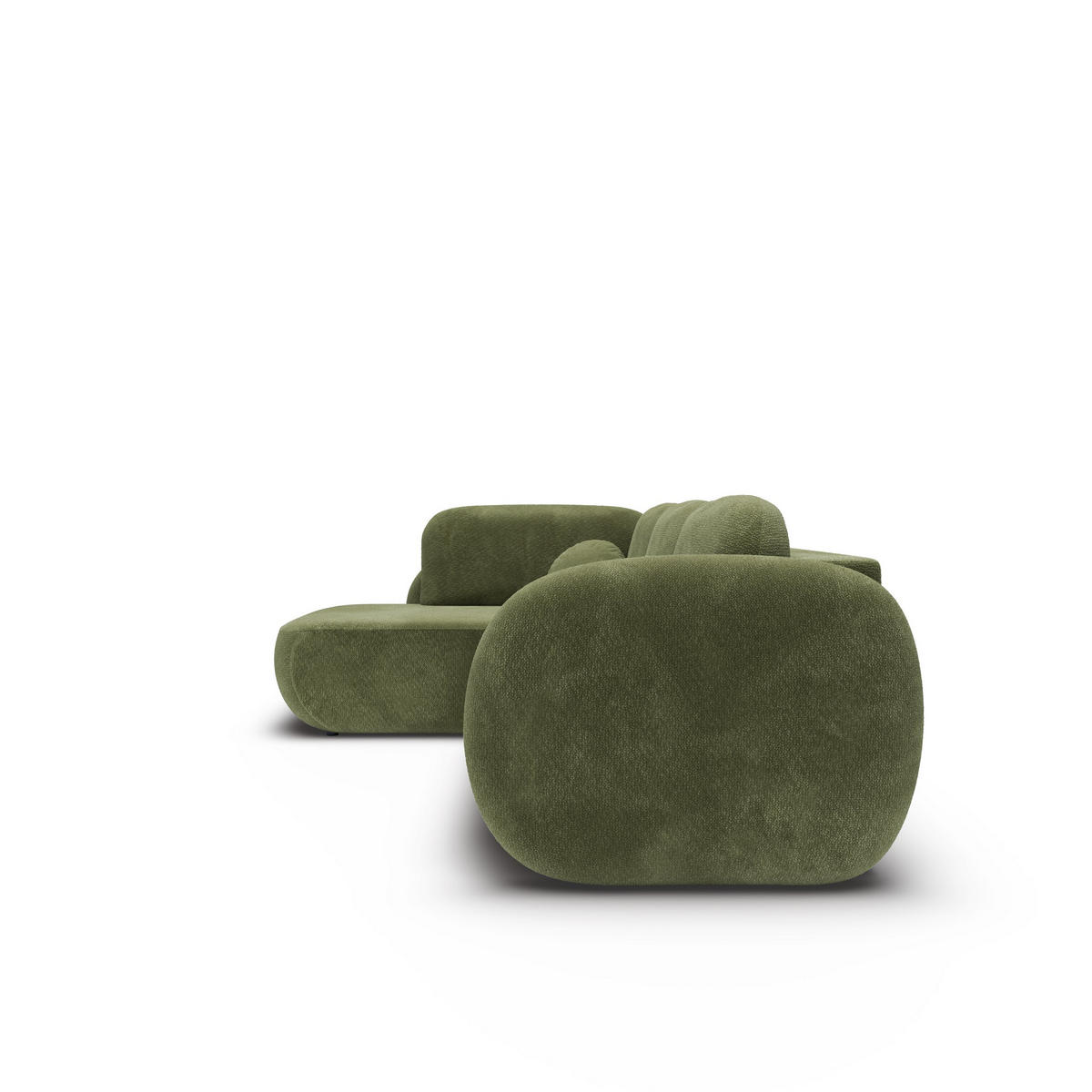 ECKSOFA AMICO II L-S Grün Geflochtener Stoff mit Schlaffunktion - Grün, Holz (289/190cm) - MASSENO