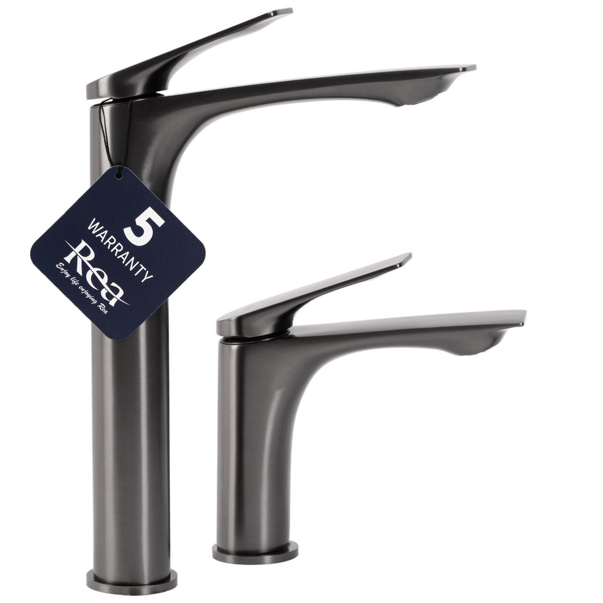 WASCHBECKENARMATUR Rea Avalon Titanium Low - Titanfarben, Metall (4.2/16.5/17.5cm) - REA