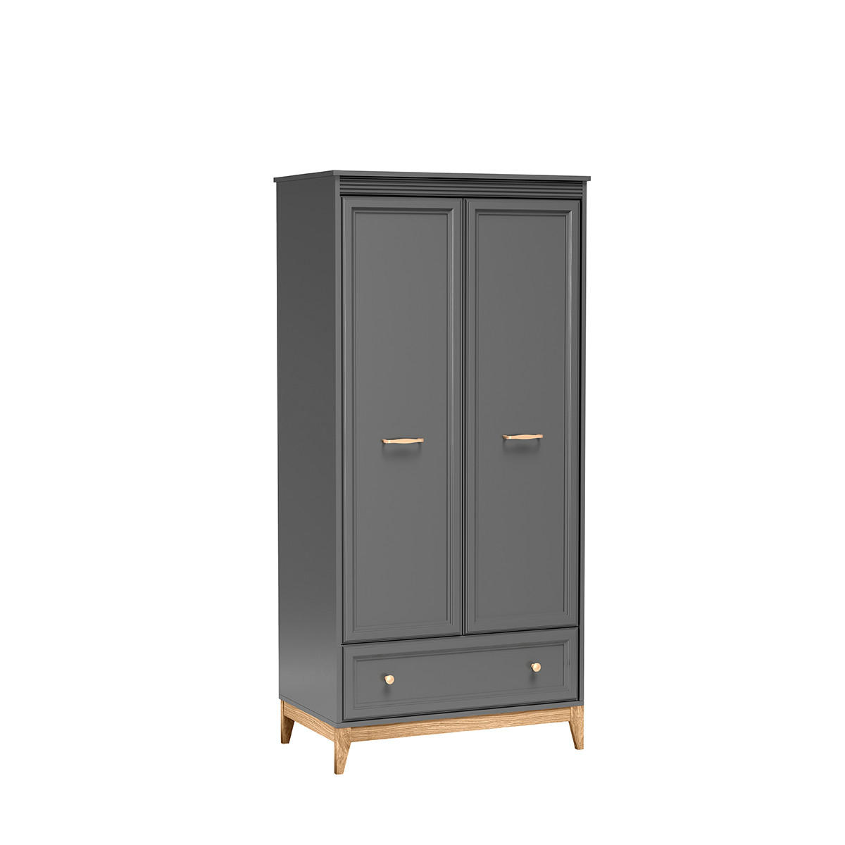 DREHTÜRENSCHRANK SUOLO 92/193/54,5 cm 2-türig Grau - Grau, Holzwerkstoff (92/193/54.5cm) - MASSENO