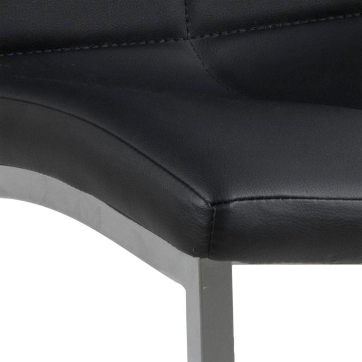 STUHL 4er-Set schwarz Kunstleder und Chrom Gestell - Schwarz, Holzwerkstoff (44/95/57cm) - ebuy24