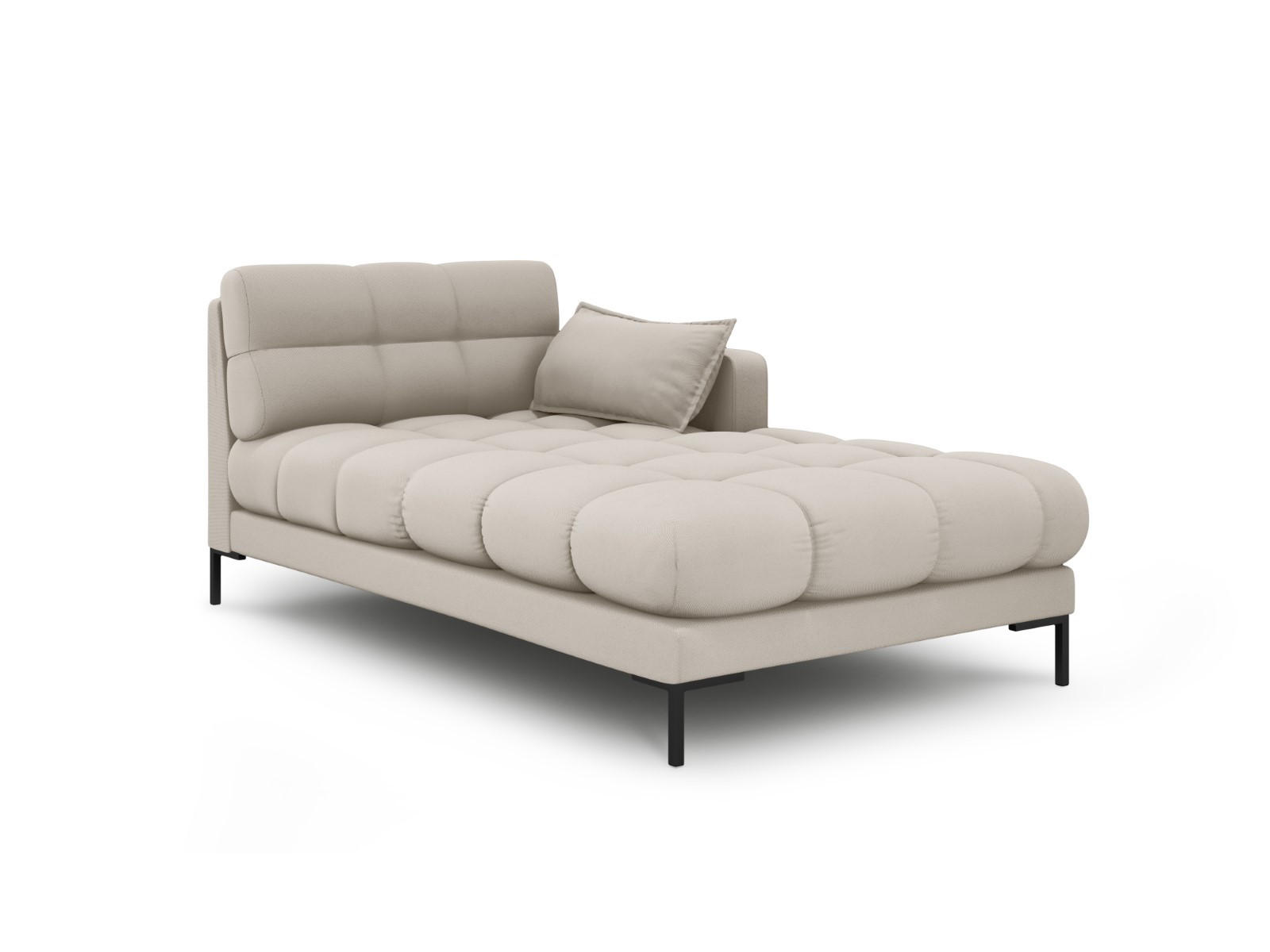 CHAISELONGUE rechts Mamaia aus strukturiertem Stoff beige - Beige, Textil (102/75/185cm) - Micadoni
