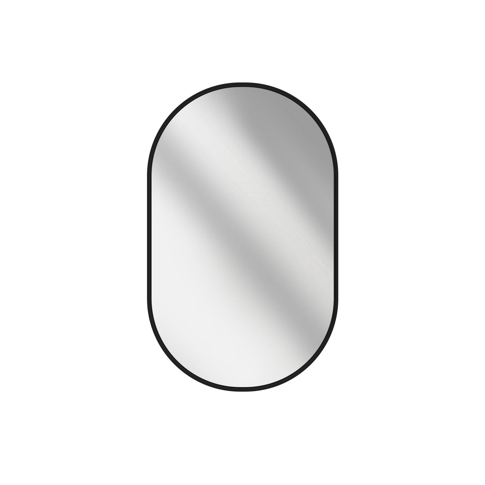 WANDSPIEGEL Umweltfreundlicher Glasspiegel Ovale Schwarz 60/45/2 cm - Schwarz, Glas/Metall (45/60/60cm) - EMKE