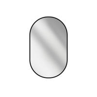 WANDSPIEGEL Umweltfreundlicher Glasspiegel Ovale Schwarz 60/45/2 cm - Schwarz, Glas/Metall (45/60/60cm) - EMKE