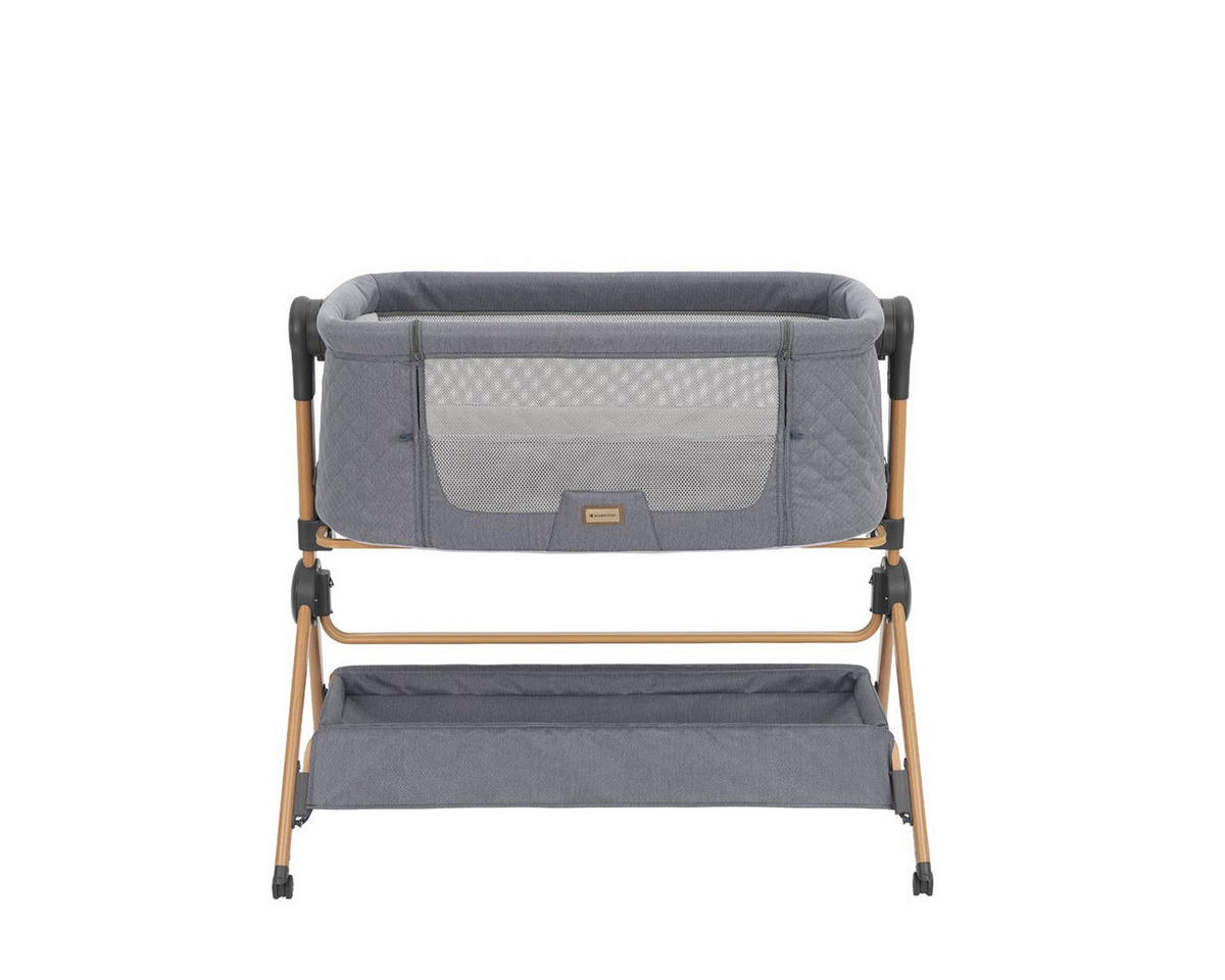 BEISTELLBETT Sleat Me 2 in 1 grau 102 x 60,5 cm, 5-Punkt-Gurt, 3-fach verstellbar, Anti-Reflux - Grau, Metall (60/100cm) - Kikka boo