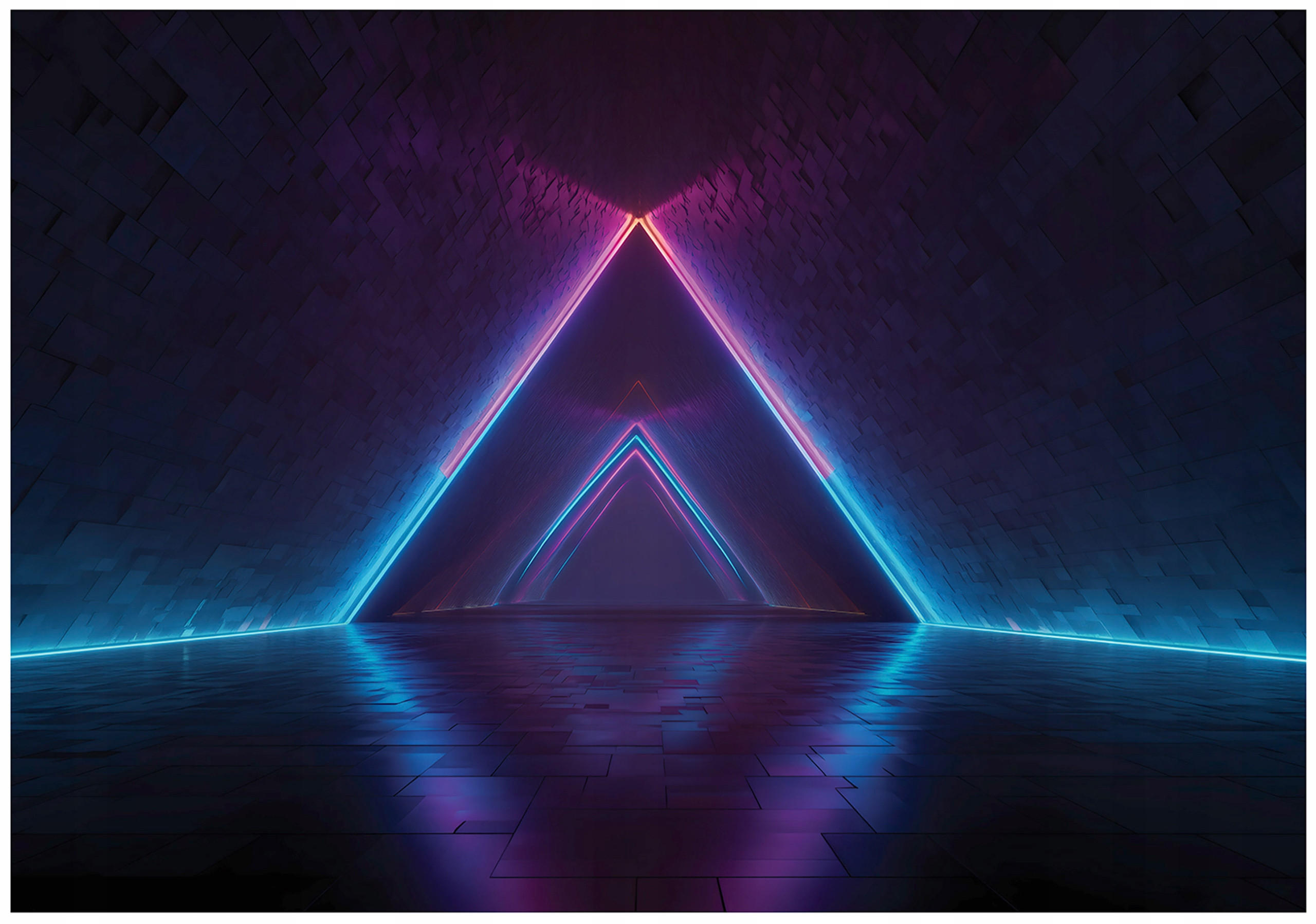 FOTOTAPETE Abstrakt Gaming Blau 400x280 cm - Multicolor, Papier (400/280cm) - Wallarena