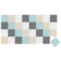 SPIELMATTE ab Null - 360/120/1 cm Puzzlematte Grau/Beige/Weiß/Mint - Multicolor, Kunststoff (30/30cm) - Littletom