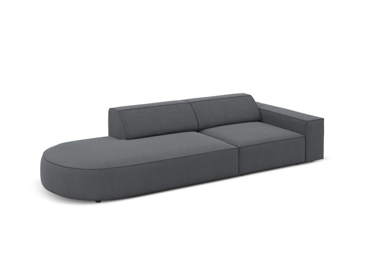 LINKES-SOFA Jodie aus strukturiertem Stoff dunkelgrau 3 Sitzplätze - Dunkelgrau, Textil (102/70/262cm) - Micadoni