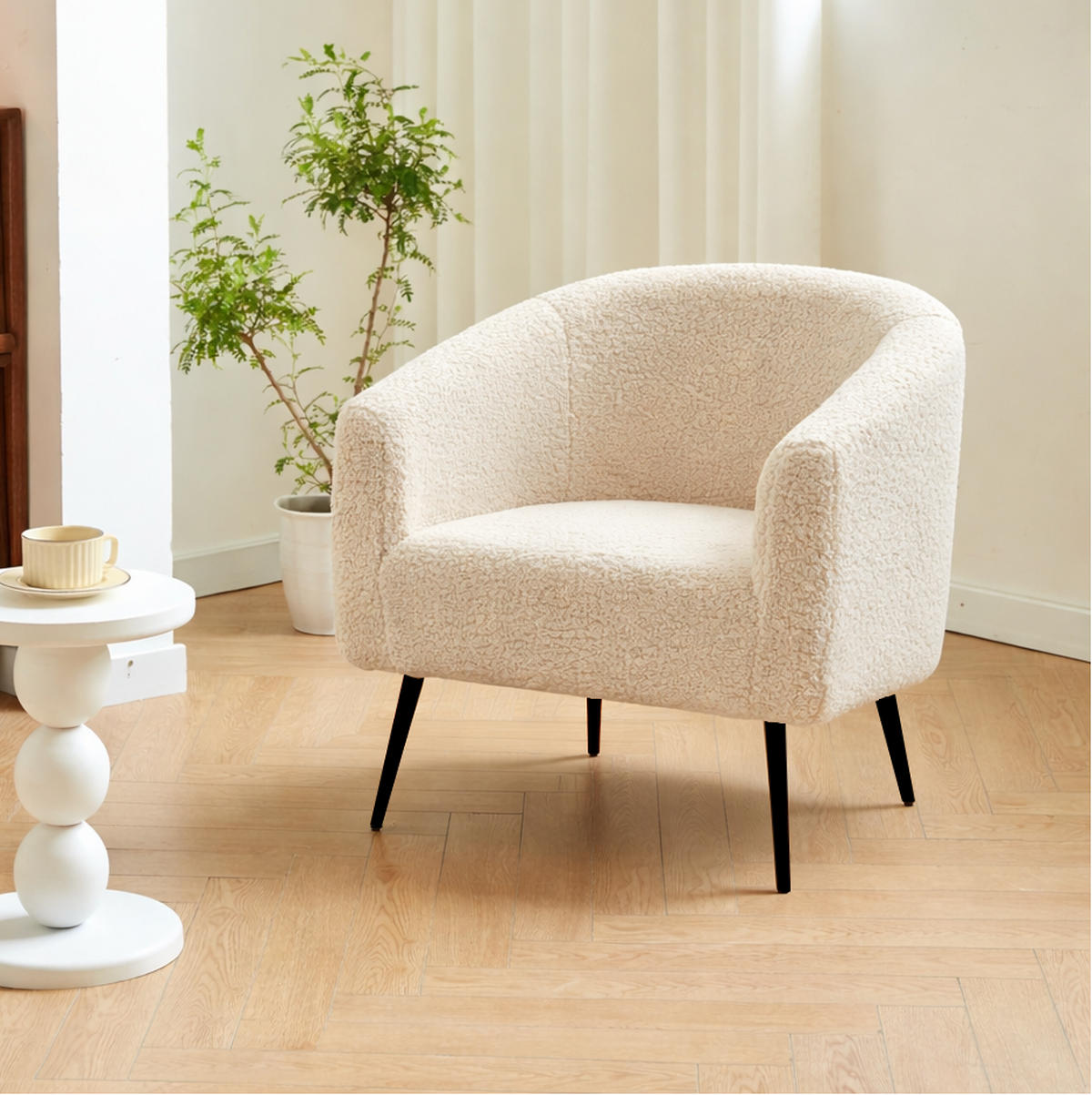 SESSEL Wolle Weiß - Weiß, Textil (75/76/65cm) - Nordlys