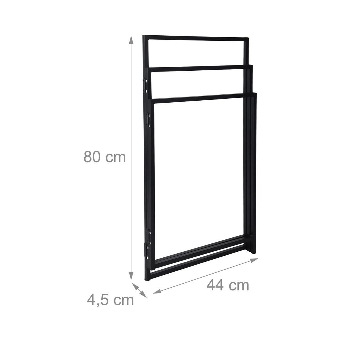 HANDTUCHHALTER - Schwarz, Metall (44/80/4.5cm) - Relaxdays