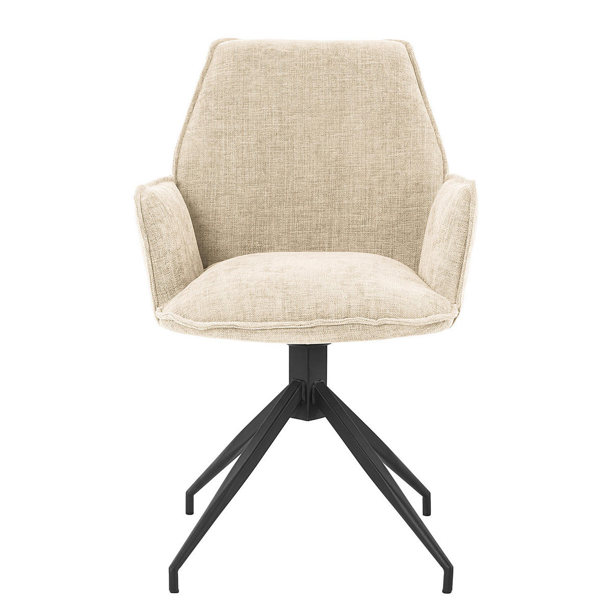 DREHBARER ARMLEHNENSTUHL - Metall / Textil - Beige/Schwarz, Kunststoff/Textil (58/90/60cm) - home24