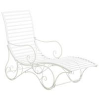 GARTENLIEGE Senta Antik 58x140x101cm Metall Weiß Sonnenliege - Weiß, Metall (58/101/140cm) - DELUKE