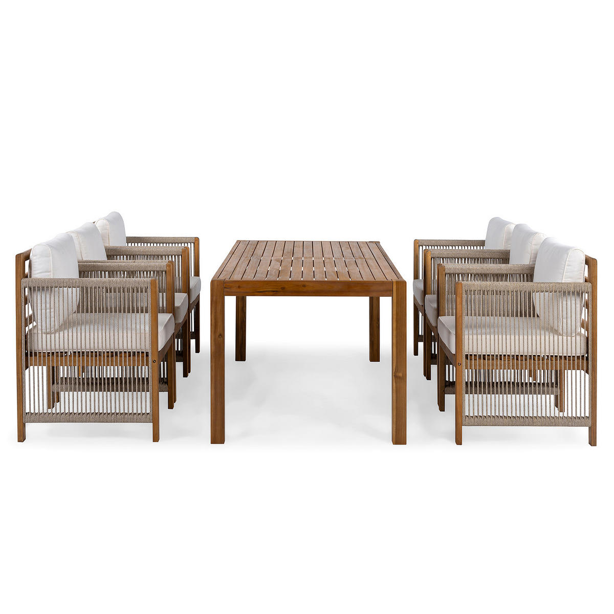 MASSIVER GARTENESSTISCH - Akazie massiv - Braun/Akaziefarben, Holz (85/180/72cm) - home24