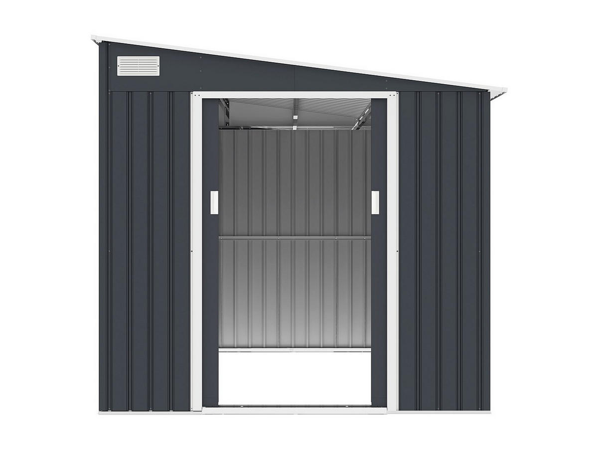 SCHREBERGARTENHAUS - 203 cm x 245 cm - metall - anthrazitgrau Daustin - Anthrazit, Metall (203/193/245cm) - Vente-Unique