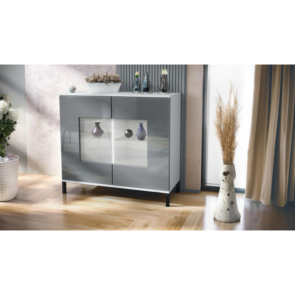 Thumbnail - Vladon Kommode, Grau, Holzwerkstoff, 92.5x83.5x35 cm, Wohnzimmer, Kommoden & Sideboards, Kommoden