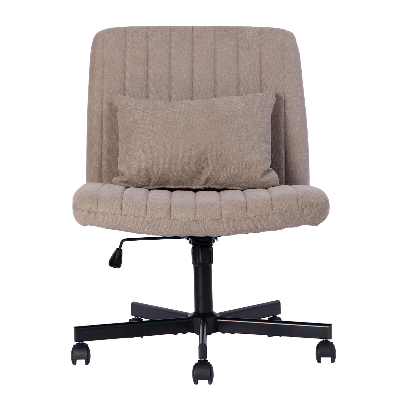 BÜROSTUHL höhenverstellbar drehbar ohne Armlehne Stoff Khaki - Braun, Kunststoff (25.2/33/21.5cm) - Meubliv