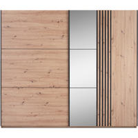 SCHWEBETÜRENSCHRANK Soria mit 2 Türen und Spiegel, 250 cm, eiche Artisan - Eiche Artisan, Holzwerkstoff (250/215/65cm) - Beautysofa
