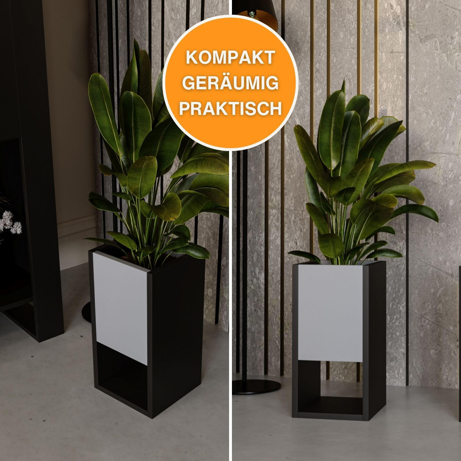 BLUMENKASTEN - Dunkelgrau, Holzwerkstoff (23/45/23cm) - RAUMHIRSCH FURNITURE