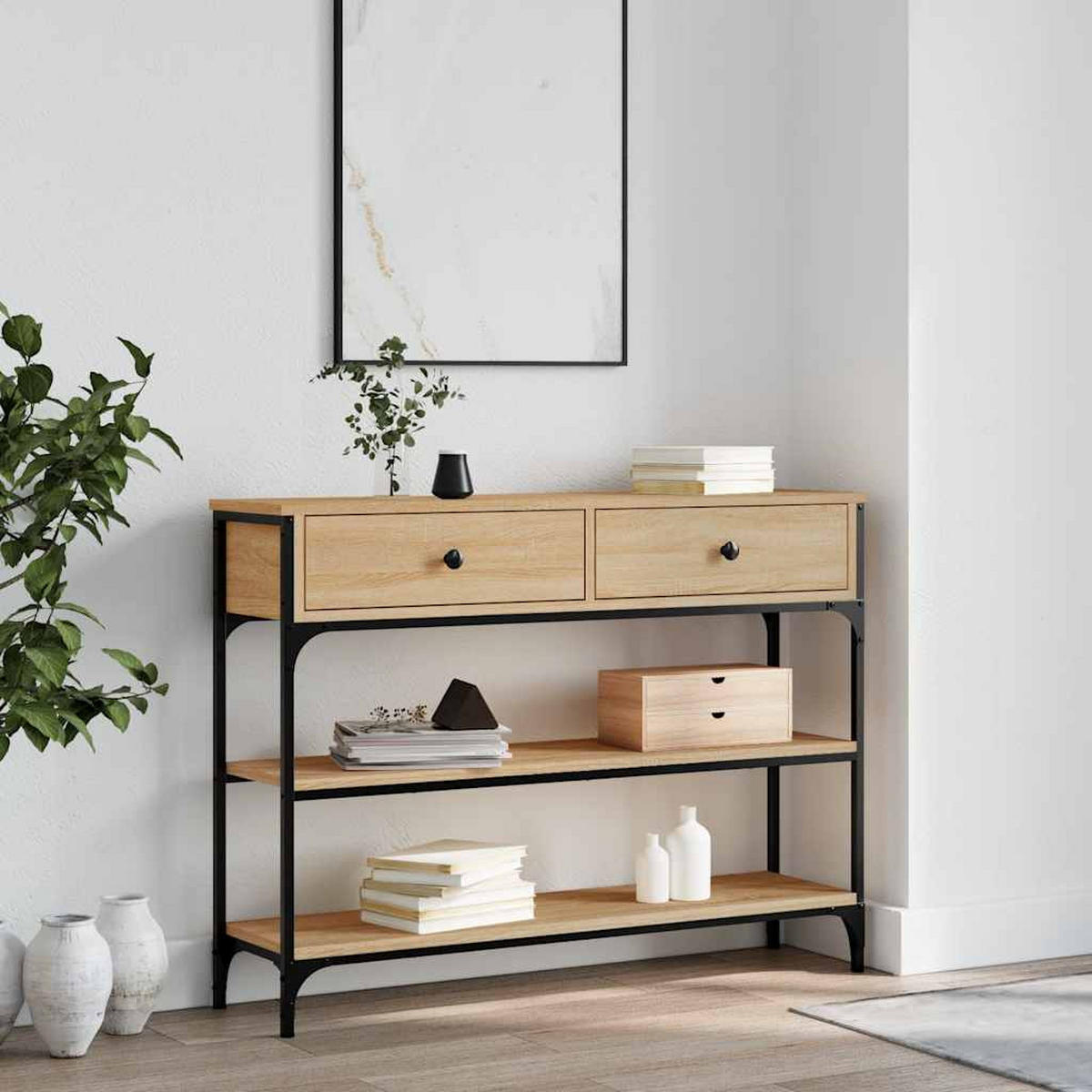 KONSOLENTISCH Sonoma-Eiche 100/25/75 Cm Holzwerkstoff - Braun, Holzwerkstoff (100/25/75cm) - vidaXL