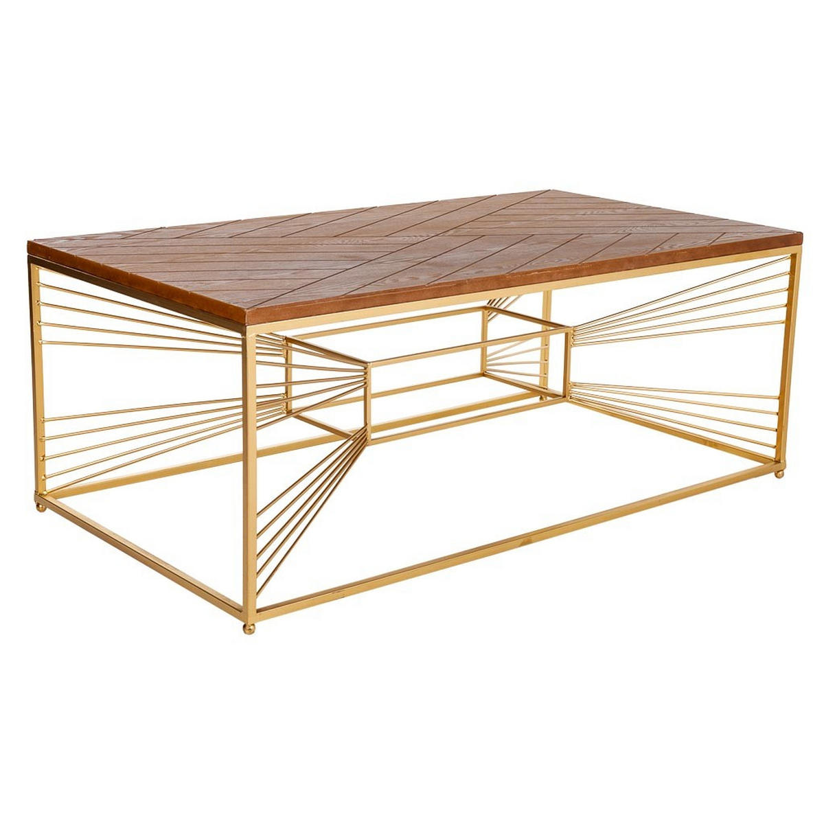COUCHTISCH aus Holz 130x70x50 cm - Goldfarben, Metall (70/130/50cm) - Wanderlust