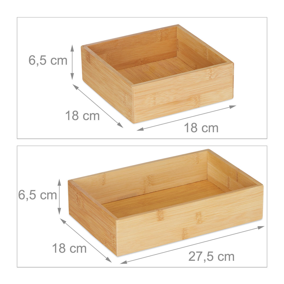 5XORDNUNGSBOX - Hellbraun, Holz/Holzwerkstoff (18/27.5/6.5cm) - Relaxdays