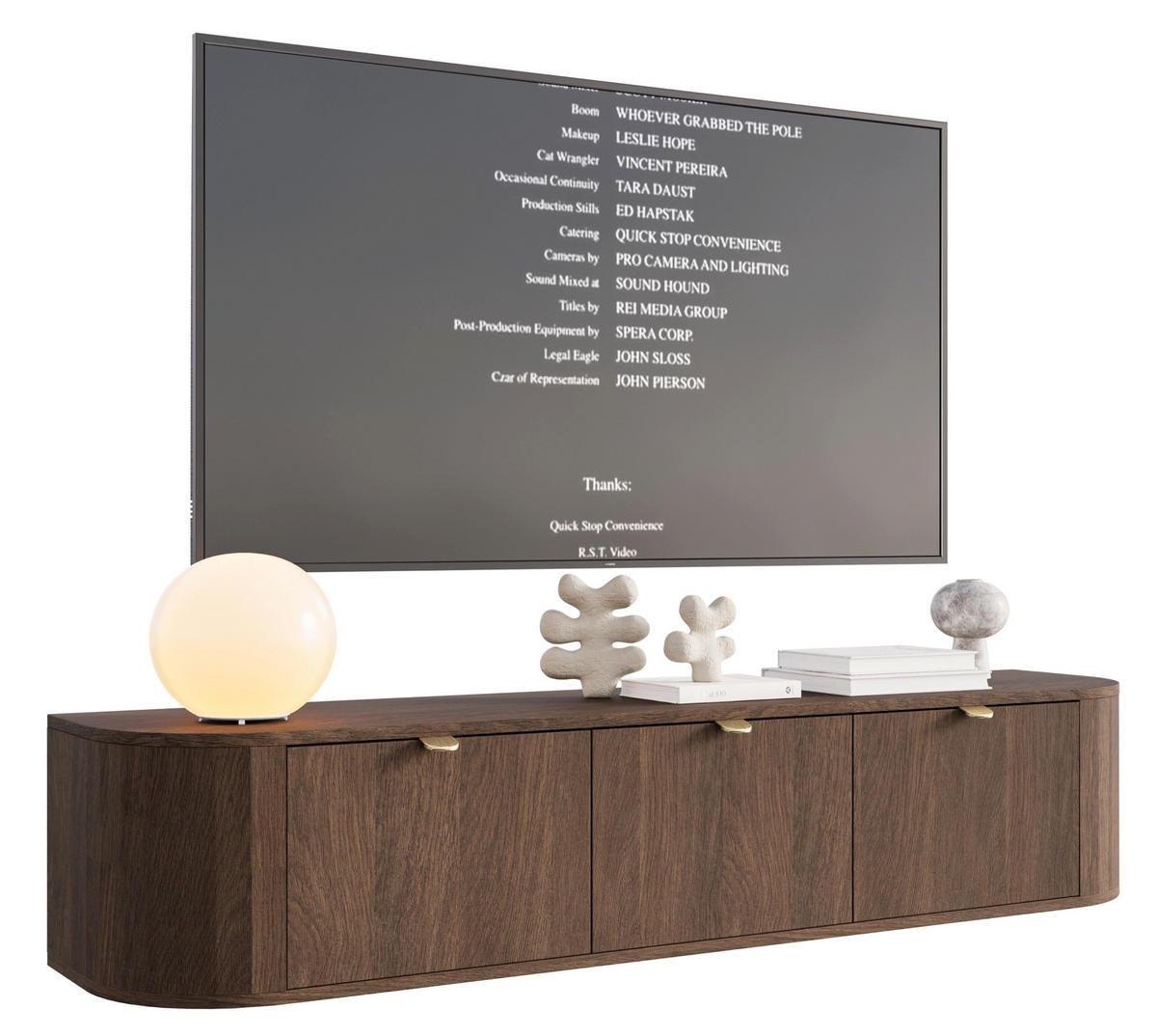 TV stolek Coru, dub, 175 cm - tmavě hnědá, kov/kompozitní dřevo (175.4/35/39.1cm) - Selsey
