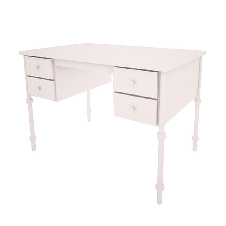 PSACÍ STŮL Babushka Bílá - bílá, kompozitní dřevo (65/113/75cm) - Petits-meubles