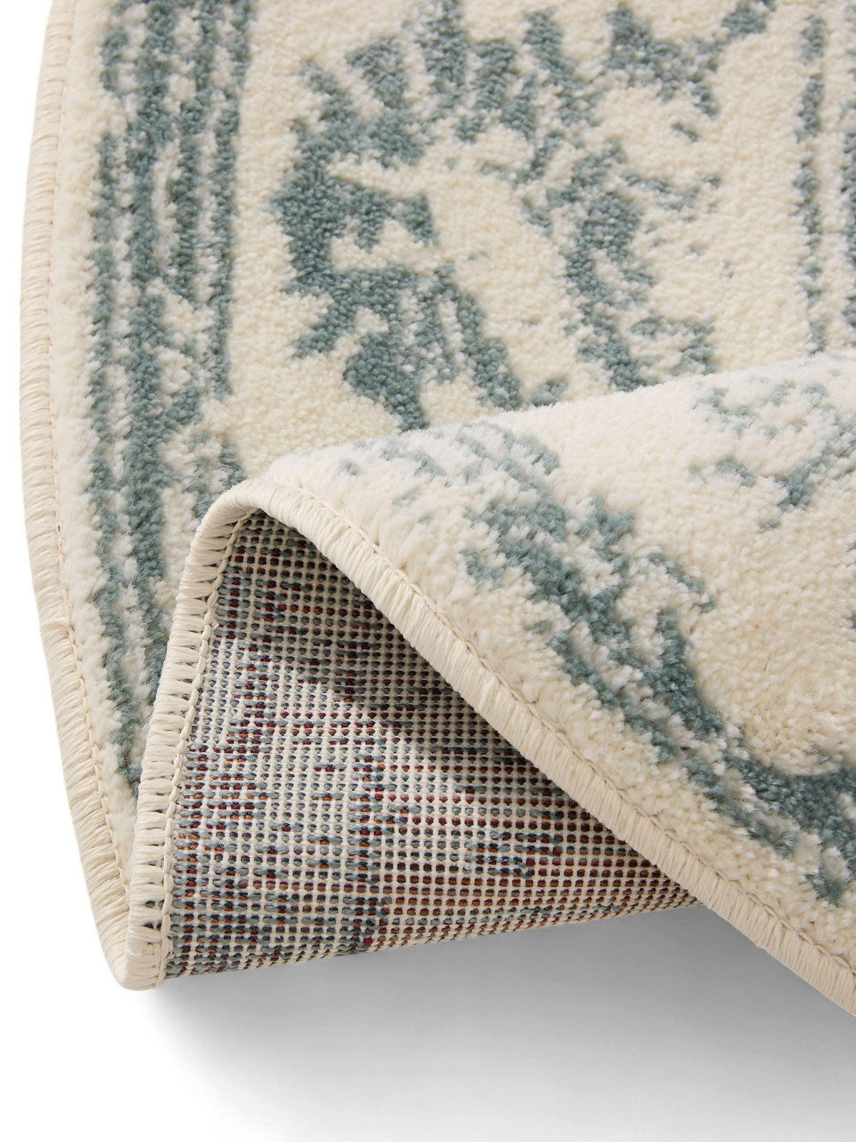 VINTAGE-TEPPICH Suki ø 160 cm rund - Creme/Mintgrün, Kunststoff (160/160cm) - benuta