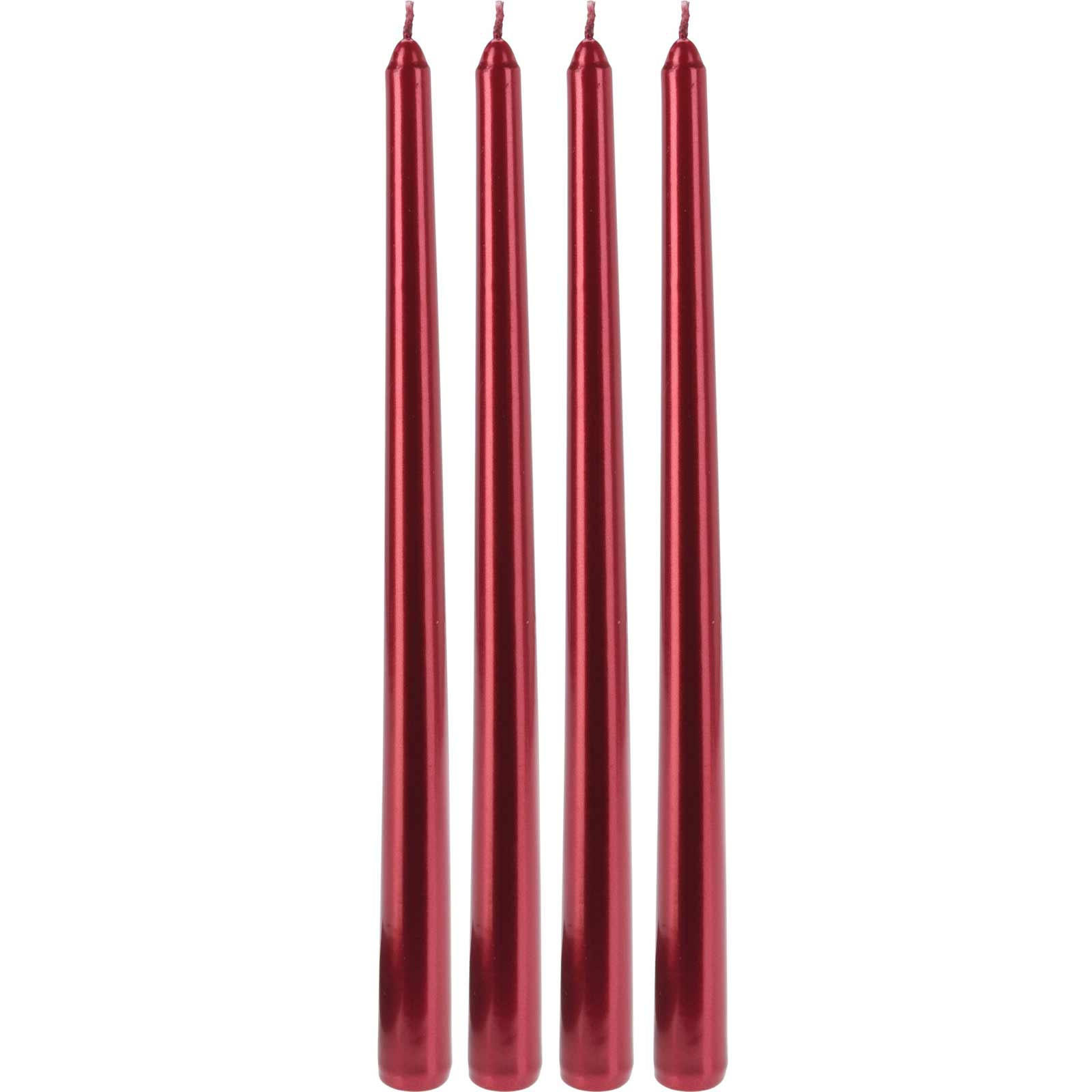 TISCHKERZEN Metallisch 30 cm - Rot, Paraffin (2.1/30/2.1cm) - Home Styling Collection