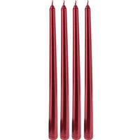 TISCHKERZEN Metallisch 30 cm - Rot, Paraffin (2.1/30/2.1cm) - Home Styling Collection