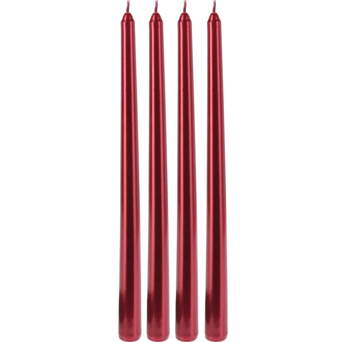 TISCHKERZEN Metallisch 30 cm - Rot, Paraffin (2.1/30/2.1cm) - Home Styling Collection