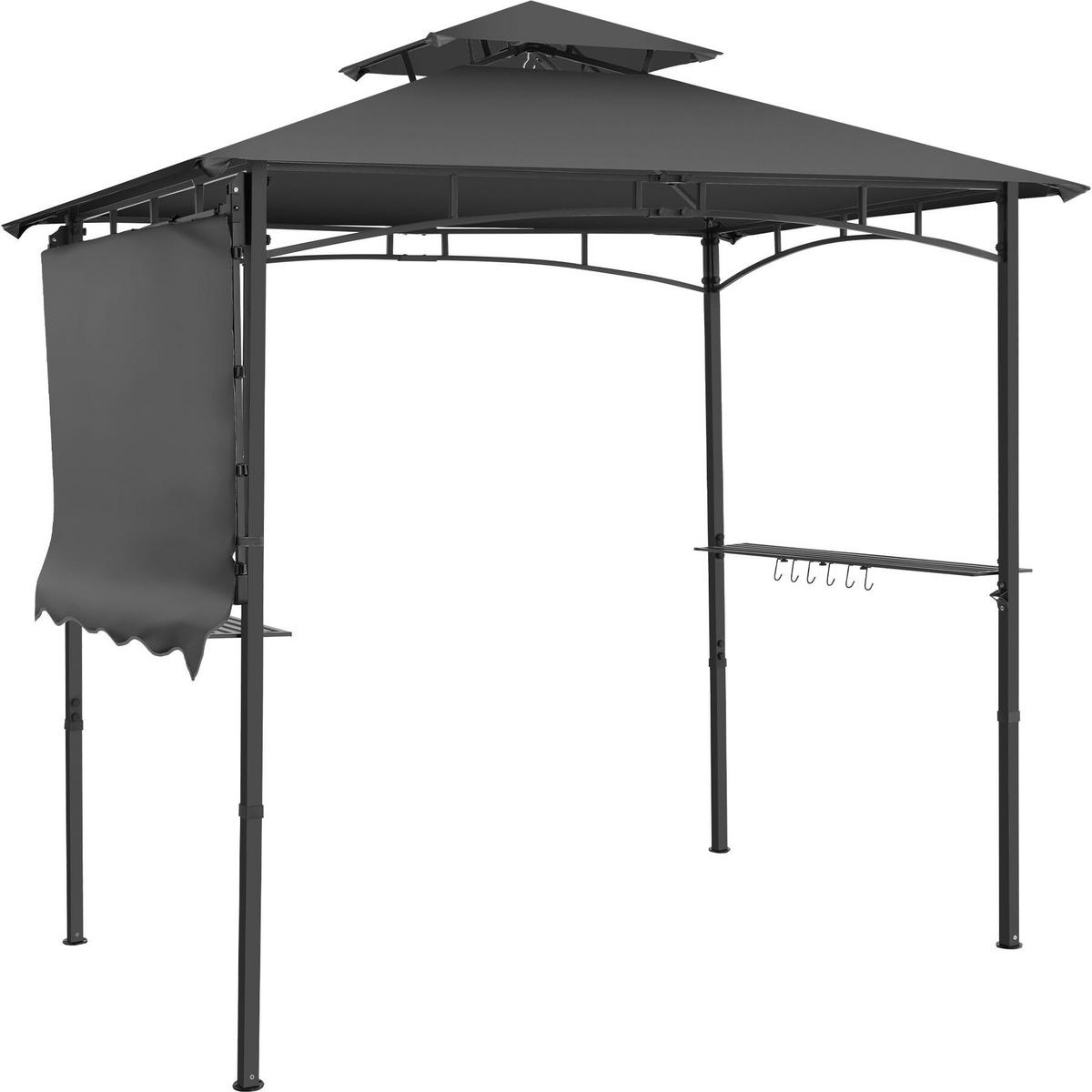 GRILLPAVILLON Maracaibo, 316 x 150 x 250 cm, anthrazit - Anthrazit, Kunststoff (150/250/316cm) - tectake