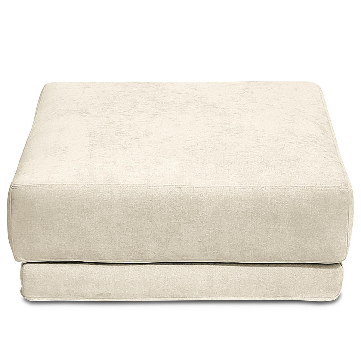 POLSTERHOCKER mit Wechselbezug - Webstoff - Creme/Schwarz, Holz/Kunststoff (92/45/92cm) - home24