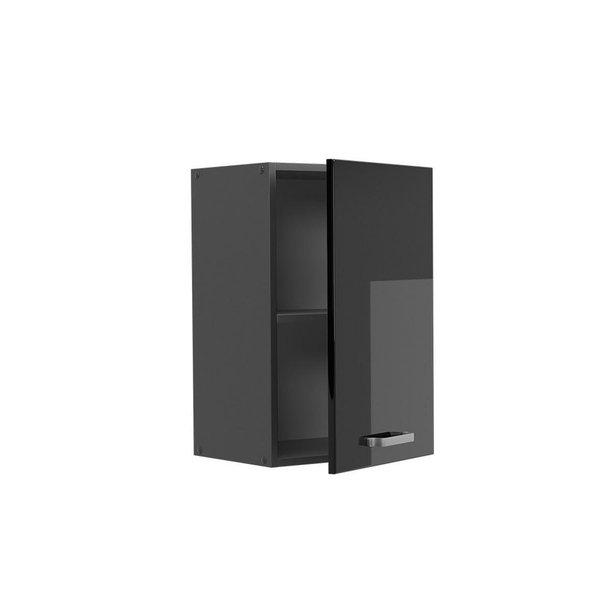 HÄNGESCHRANK R-Line Schwarz Hochglanz 40 cm - Schwarz Hochglanz/Anthrazit, Holzwerkstoff (40/60/31cm) - Vicco
