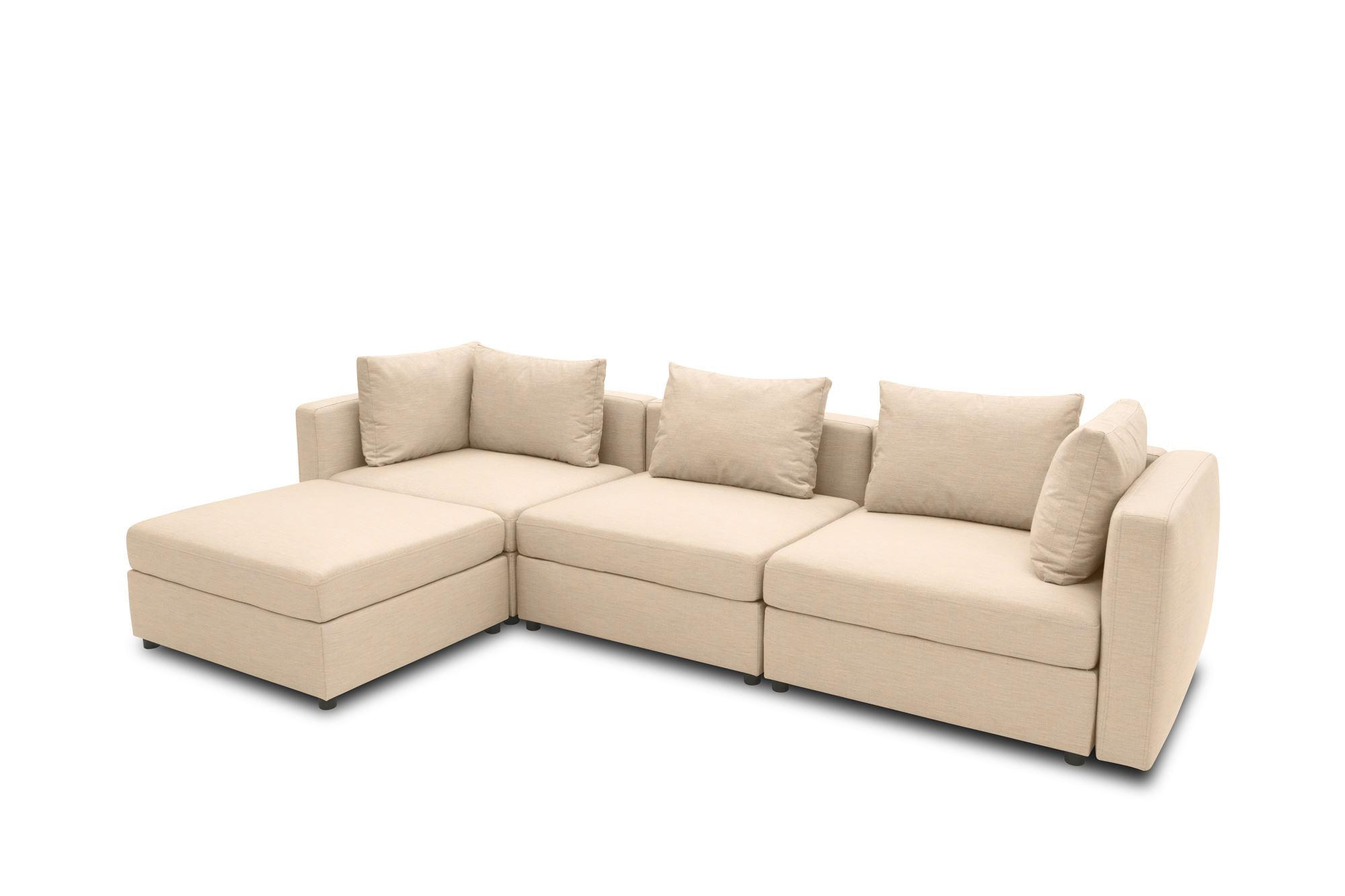 GARTENLOUNGE-SET 1 Bozhana 312x67x174 mit Outdoorbezug in beige - Beige, Kunststoff (312/67/174cm) - 58aufmkessel