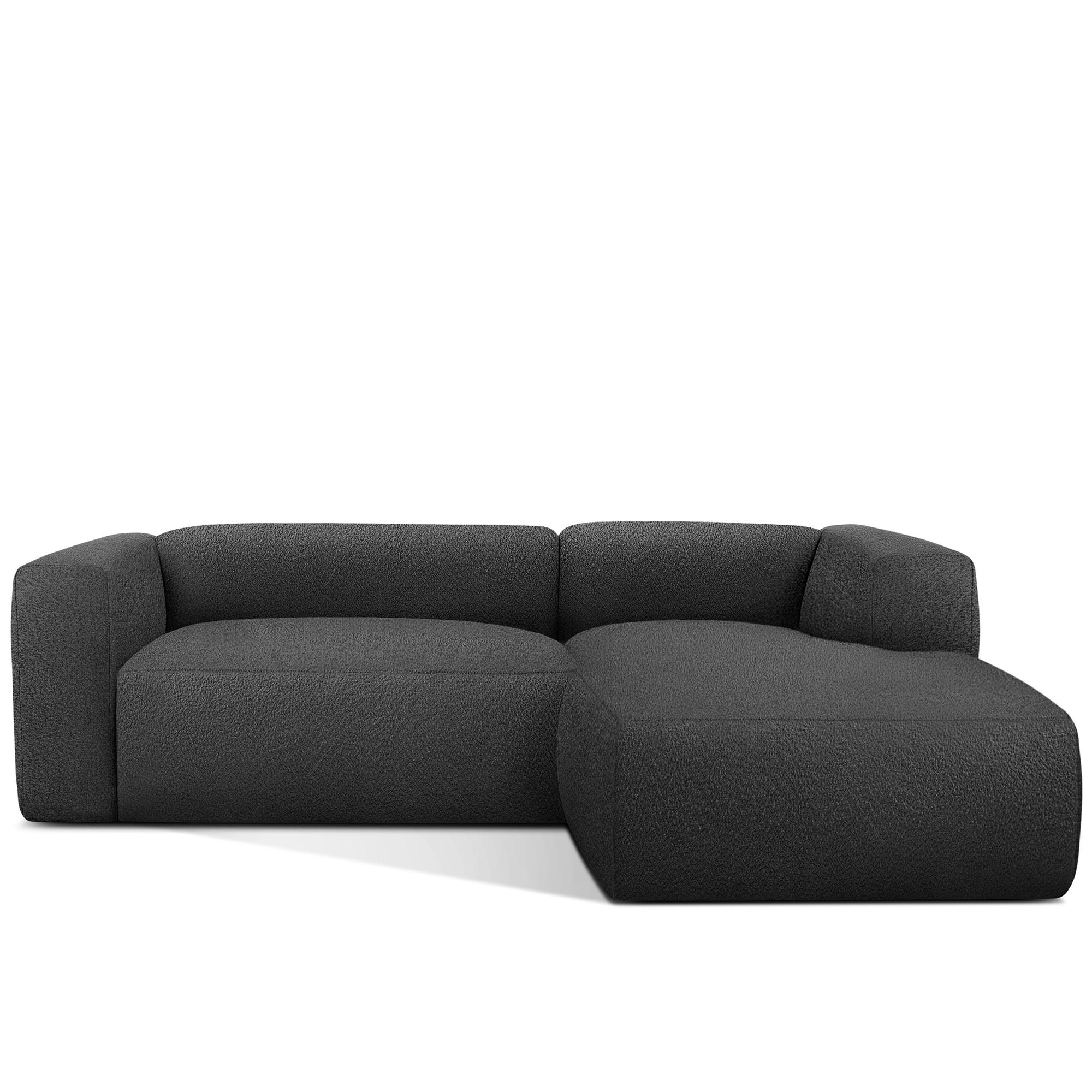 ECKSOFA RECHTS BUFFO, Dunkelgrau - Dunkelgrau, Holz/Holzwerkstoff (225/176cm) - KONSIMO®