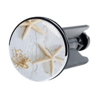 WASCHBECKENSTÖPSEL Seesterne Grau - Grau, Kunststoff/Metall (4/7/7cm) - Sanilo