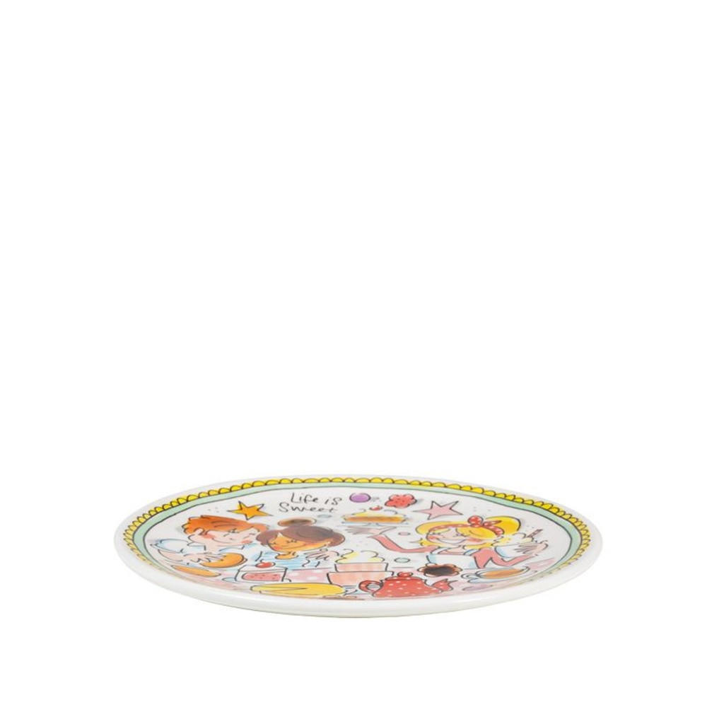 KUCHENTELLER Mint Rand in Bunt - 18cm - Multicolor, Keramik (18/18/2cm) - Blond Amsterdam