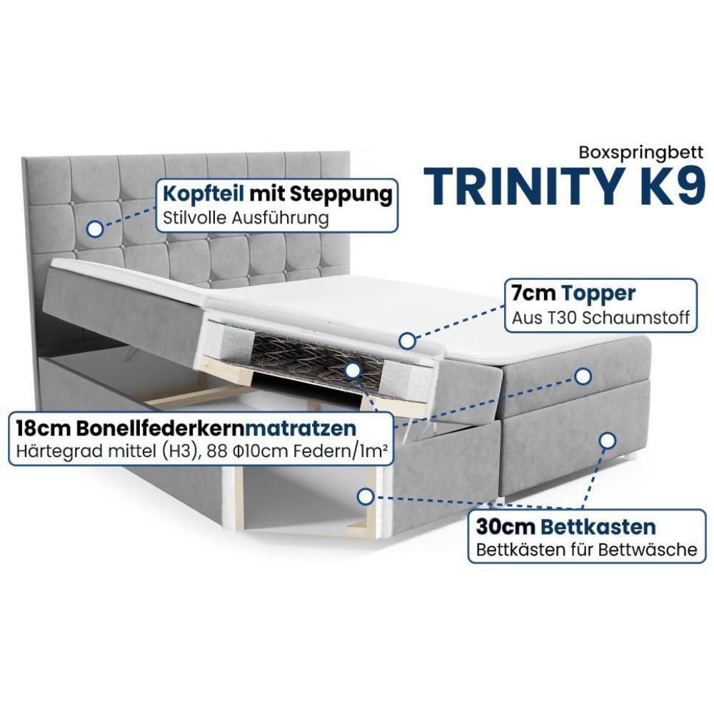 Thumbnail - Best For Home Boxbett, Creme, Textil, Rechteckig, 200x200 cm, Schlafzimmer, Betten, Boxspringbetten