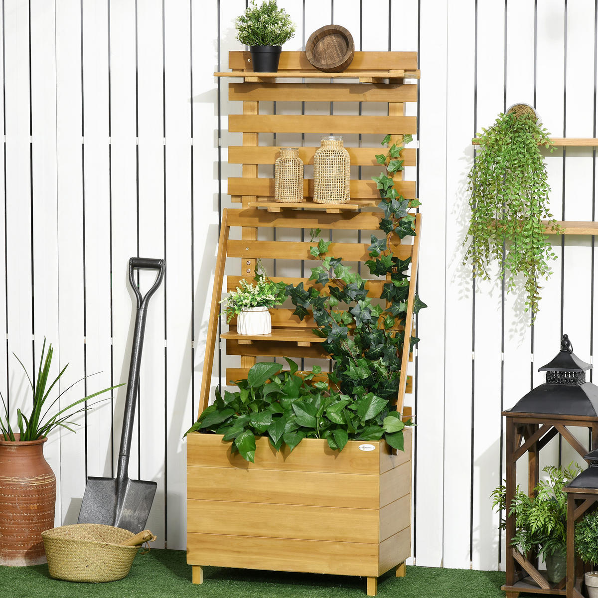 GARTENBEET, Braun - Braun, Holz (39/160/63cm) - Outsunny