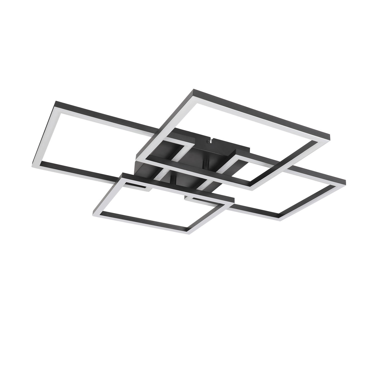LED stropna svjetiljka 58x58x7 cm - crna, plastika (58/58/7cm) - Nettlife