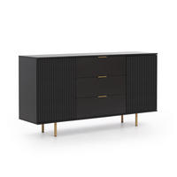 SIDEBOARD Nador-132 - Schwarz, Holzwerkstoff (150/80/41cm) - Lomado