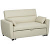 SCHLAFSOFA 2-Sitzer, Verstellbare Rückenlehne, Beige - Beige, Textil (155/88.5/90cm) - HOMCOM